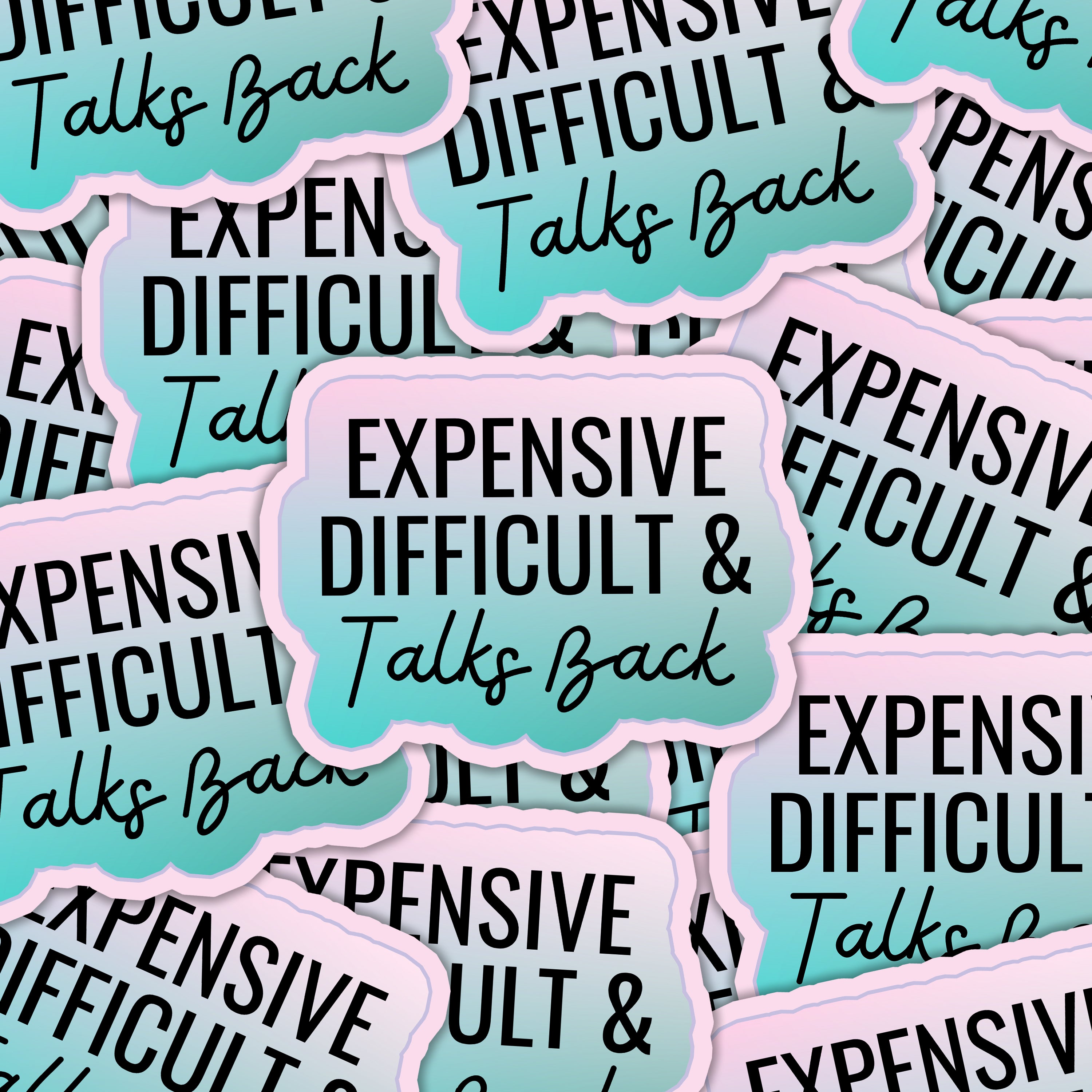 Expensive Difficult & Talks Back Sticker