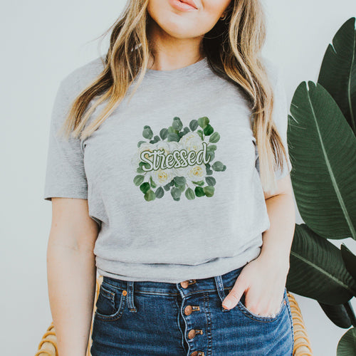 Stressed Flowery Language Shirt