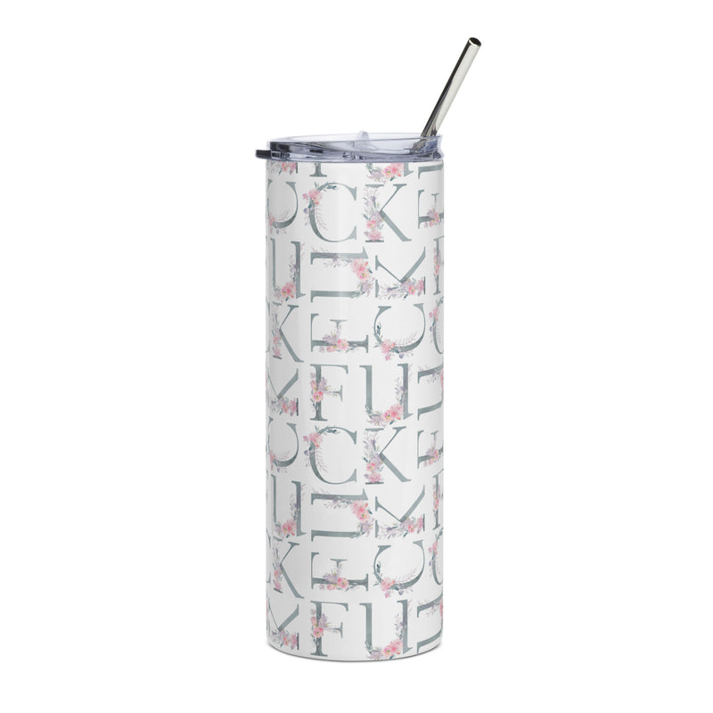Fuck Floral Light Blue Tumbler