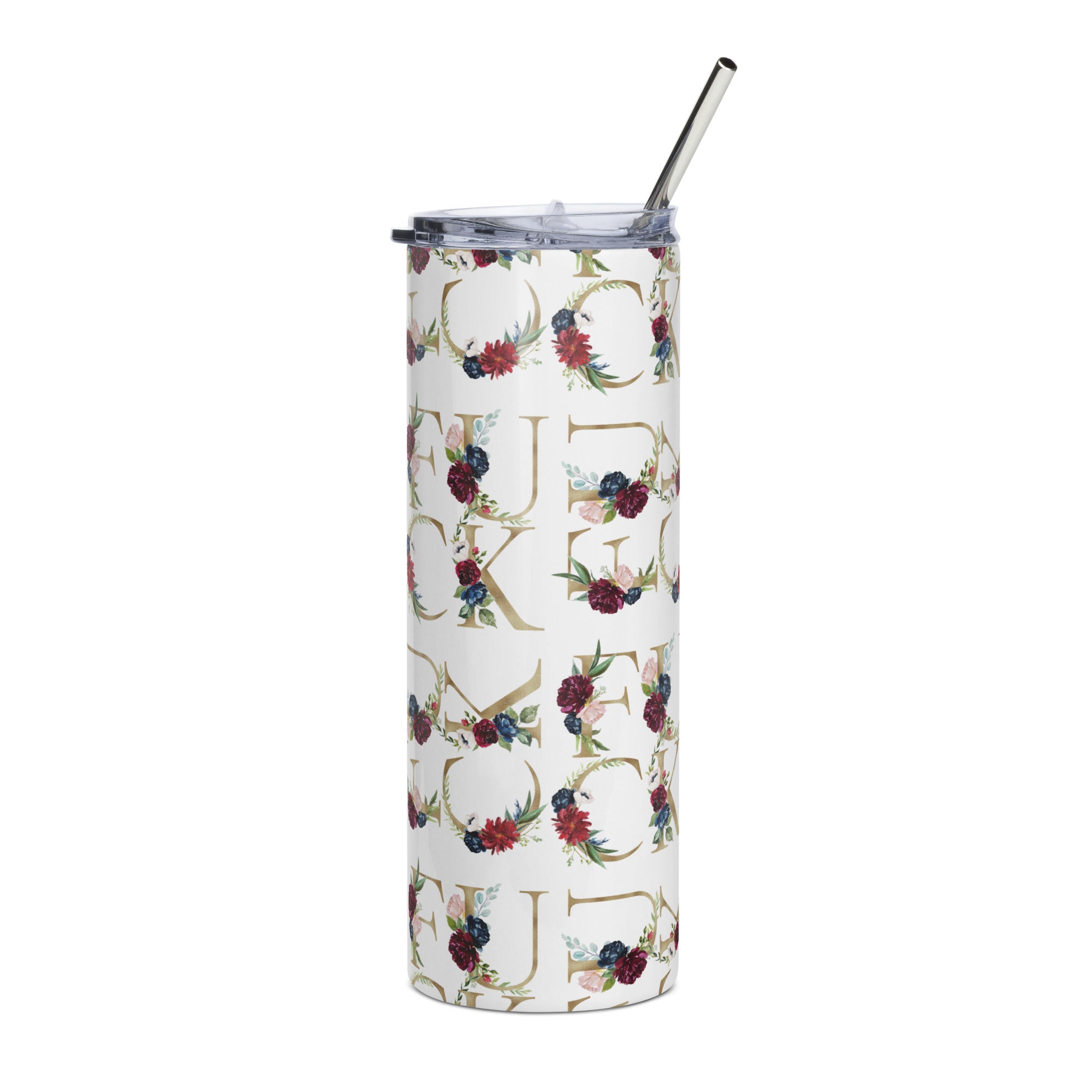 Fuck Floral Gold Tumbler