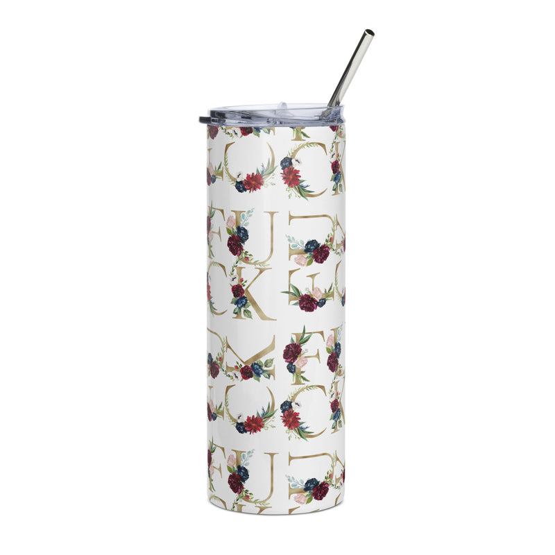 Fuck Floral Gold Tumbler