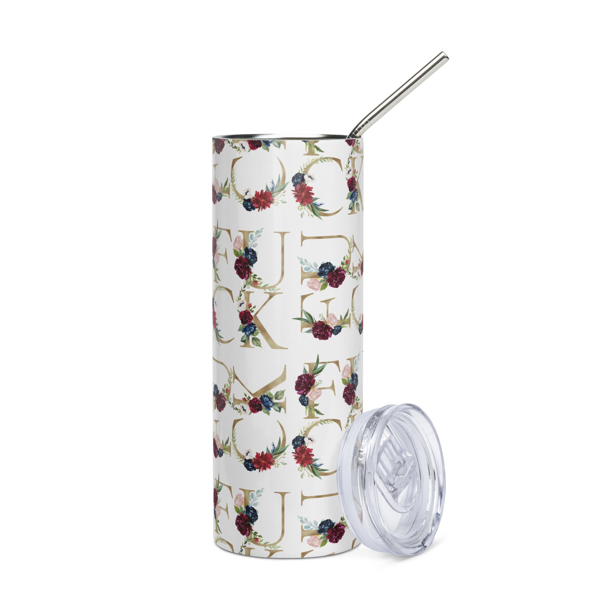 Fuck Floral Gold Tumbler
