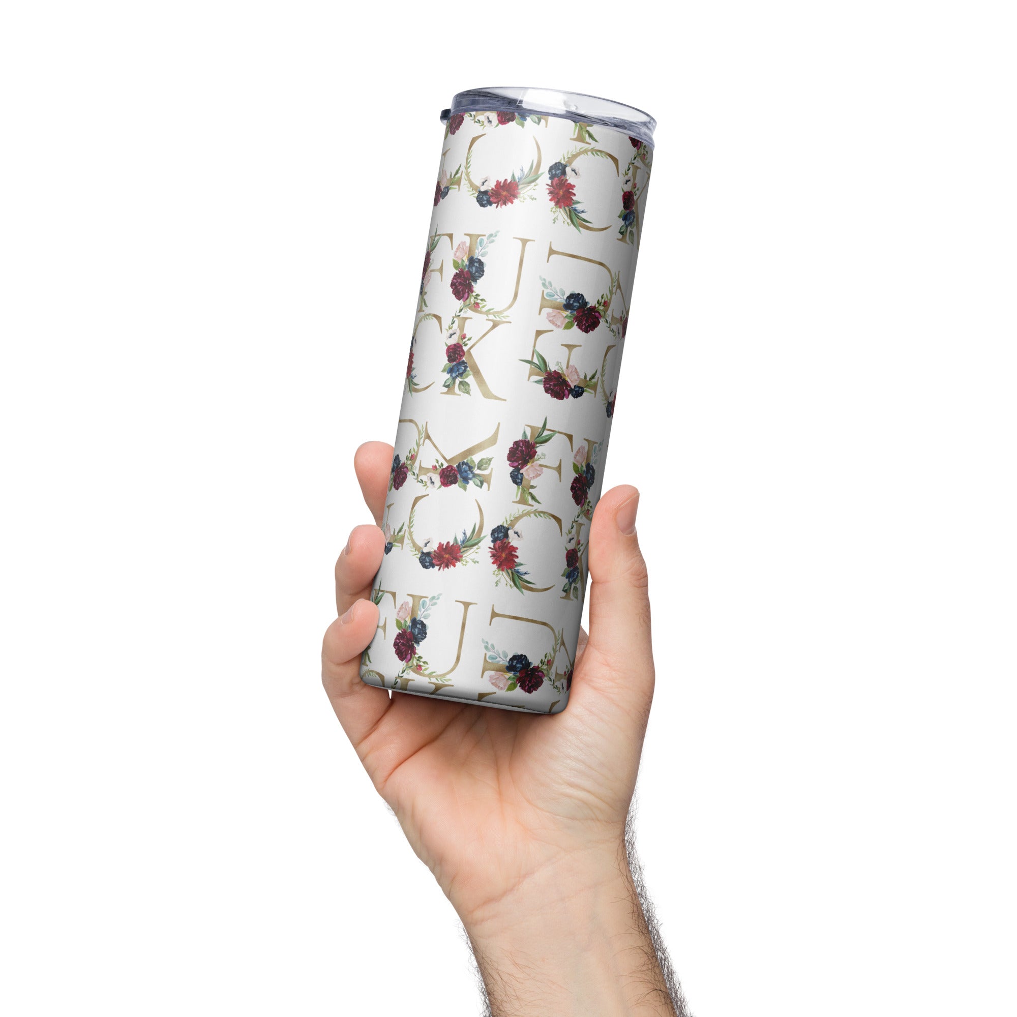Fuck Floral Gold Tumbler