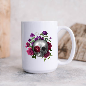Flower Skull - Burgundy & Purple
