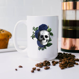 Flower Skull - Navy Blue