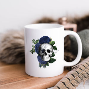 Flower Skull - Navy Blue