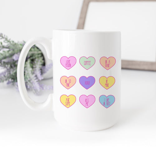 Candy Heart Collage Mug