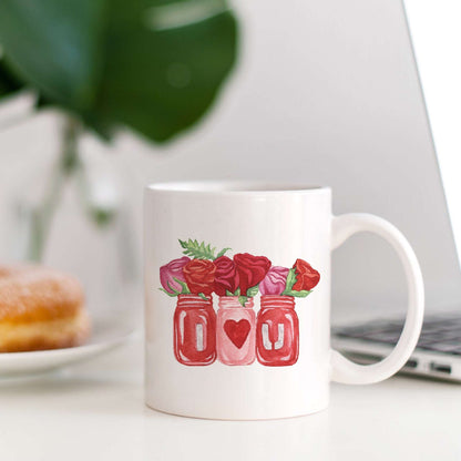 I Love You Floral Jar Mug