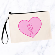 Load image into Gallery viewer, Kiss Me Candy Heart Cosmetic Bag