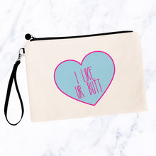 Load image into Gallery viewer, I Like Ur Butt Candy Heart Cosmetic Bag