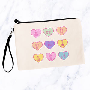 Candy Hearts Collage Cosmetic Bag