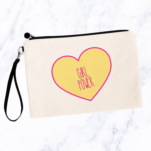 Girl Power Candy Heart Cosmetic Bag