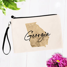 Load image into Gallery viewer, Name State Watercolor Cosmetic Bag