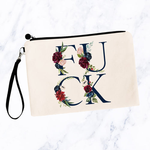 Fuck Floral Navy Blue Bag