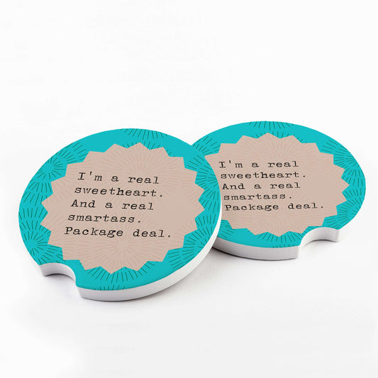 I'm a Sweetheart and a Smartass Car Coaster
