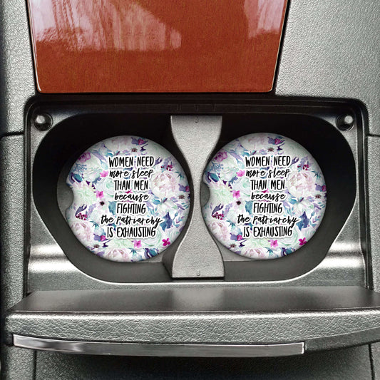 Women Need More Sleep Car Coaster