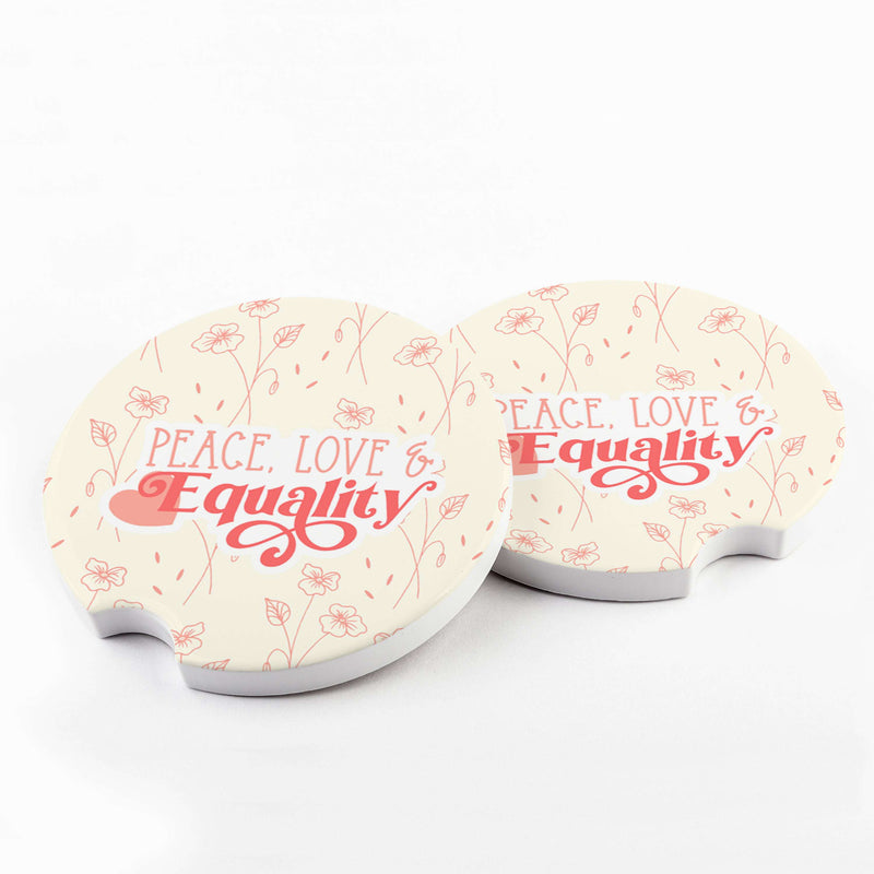 Peace Love & Equality Car Coaster