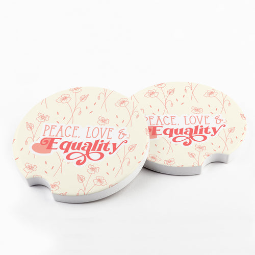 Peace Love & Equality Car Coaster