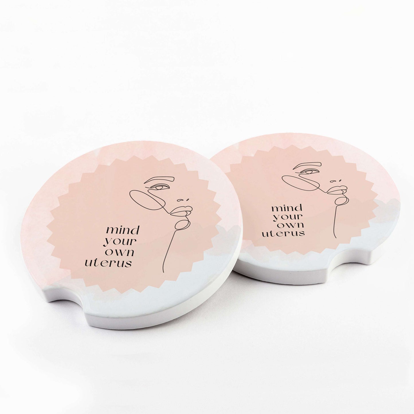 Mind Your Own Uterus Car Coaster