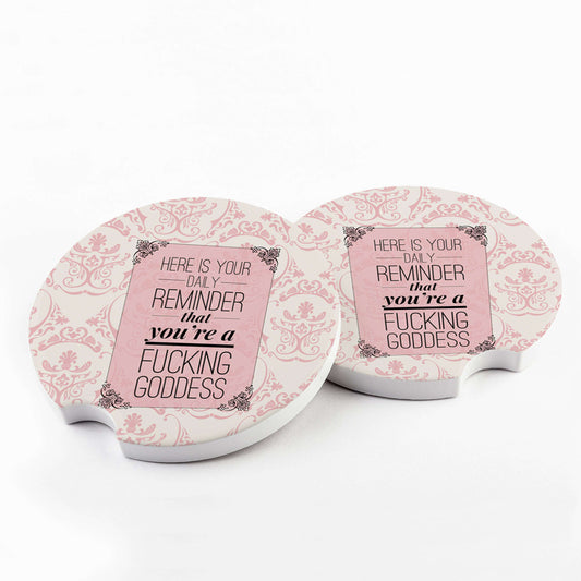 Goddess Daily Reminder Car Coasters