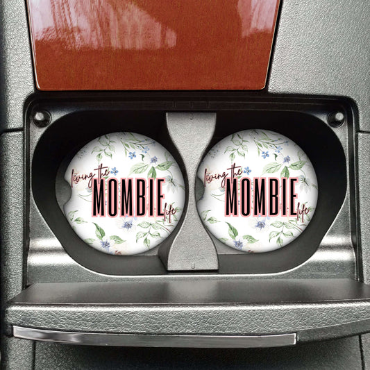 Living the Mombie Life Car Coaster (Set of 2)