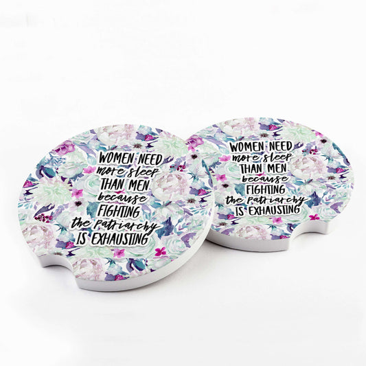 Women Need More Sleep Car Coaster
