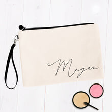 Load image into Gallery viewer, Personalized Soft Cursive Script Makeup Bag