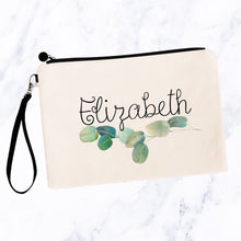 Load image into Gallery viewer, Custom Name Personalized Make up Bag with Eucalyptus