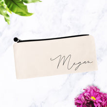 Load image into Gallery viewer, Personalized Soft Cursive Script Makeup Bag