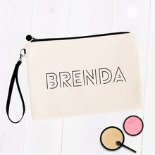 Load image into Gallery viewer, Modern Block Script Personalized Makeup Bag