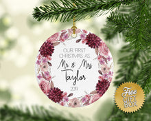 Load image into Gallery viewer, Burgundy Pink Floral Wreath Married