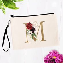 Load image into Gallery viewer, Gold Floral Geometric Monogram Initial Bag