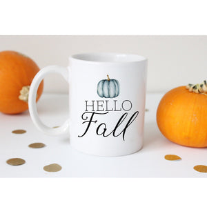 Hello Fall Blue Pumpkin