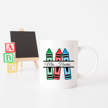 Load image into Gallery viewer, Custom Teacher Name Crayon Mug