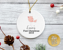 Load image into Gallery viewer, Pink Bird Baby&#39;s First Christmas