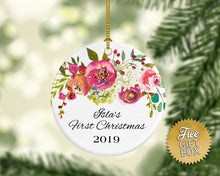 Load image into Gallery viewer, Baby&#39;s First Christmas Pink Floral