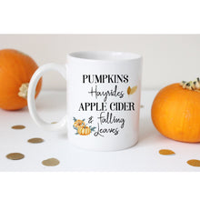Load image into Gallery viewer, Pumpkins Hayrides Apple Cider Falling Leaves