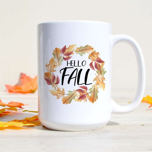 Hello Fall Colorful Leaves Wreath
