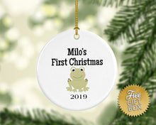 Load image into Gallery viewer, Green Frog Baby&#39;s First Christmas