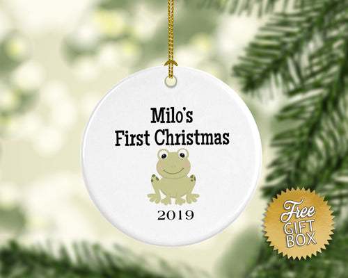 Green Frog Baby's First Christmas