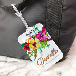 Aloha Floral Hibiscus Honeymoon Custom Luggage Tag