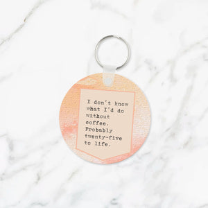 I Don't Know What I'd Do Without Coffee Keychain