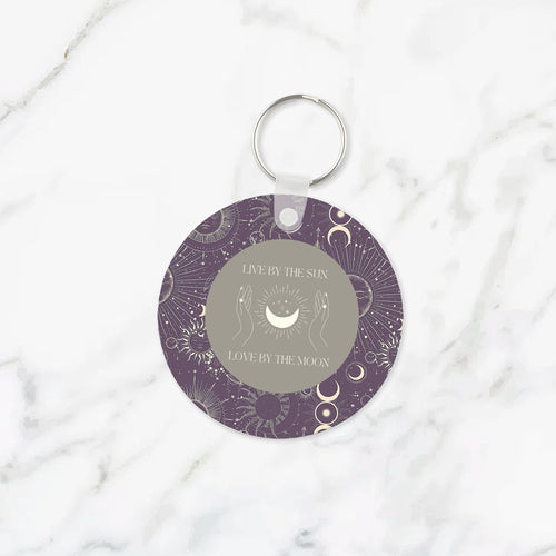 Live By The Sun Love By The Moon Keychain