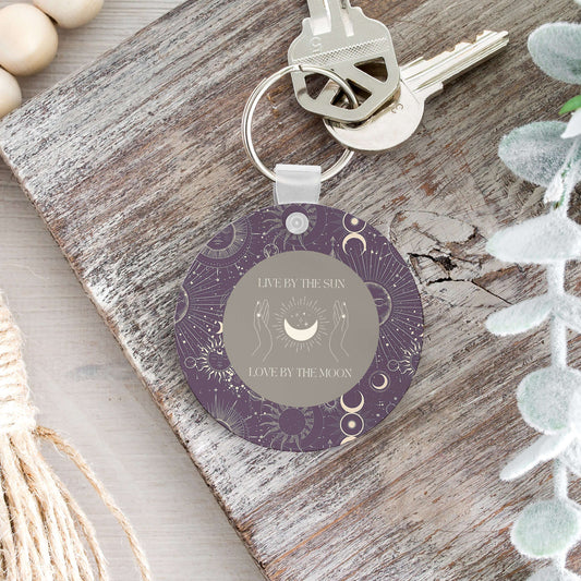 Live By The Sun Love By The Moon Keychain