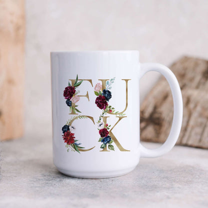 Fuck Floral Gold Mug