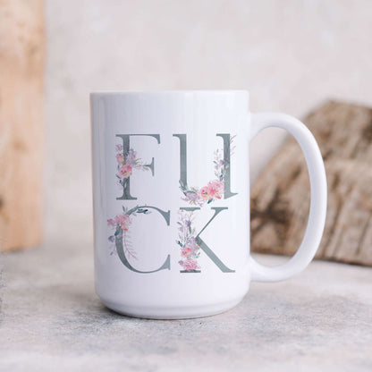 Fuck Floral Light Blue Mug