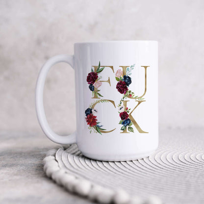 Fuck Floral Gold Mug