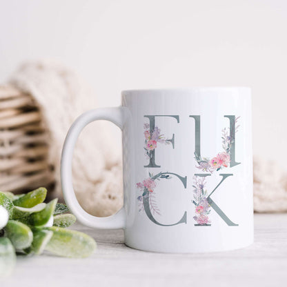 Fuck Floral Light Blue Mug