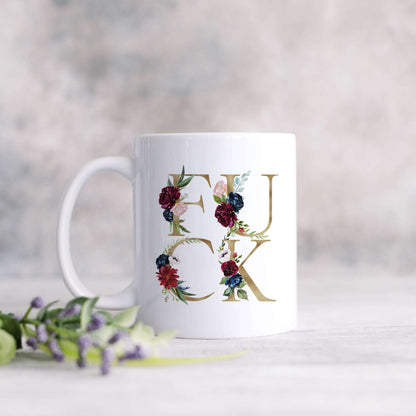 Fuck Floral Gold Mug