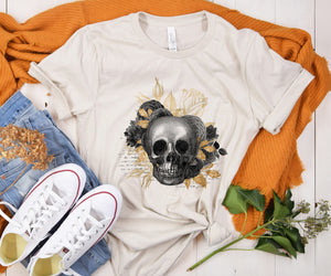 Skull with Faux Gold Foil Spooky Shirt